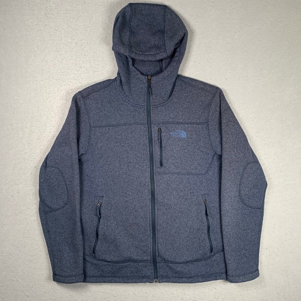 The North Face Gordon Lyons Jacket Mens Large Blue Full Zip Hooded Fleece